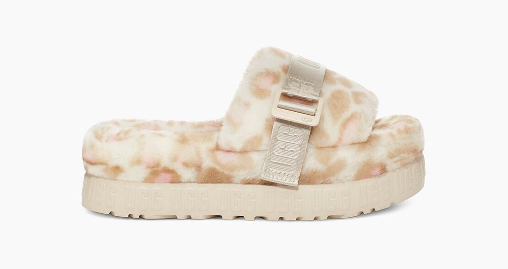 Ugg Fluffita Her Print - Womens Sandals - White - NZ (2630FONZL)